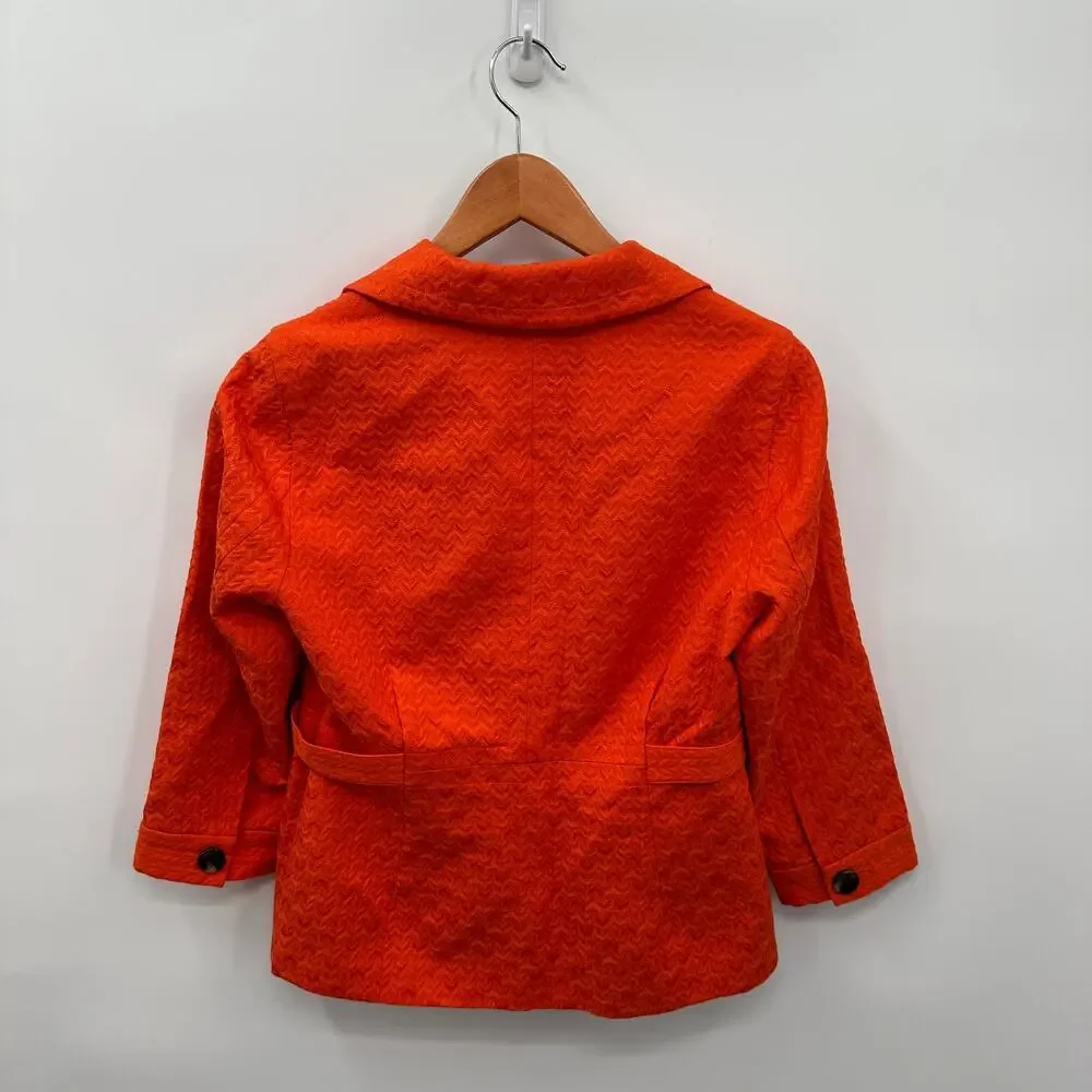 BANANA REPUBLIC Orange Textured Notched Collar Blazer // 8
